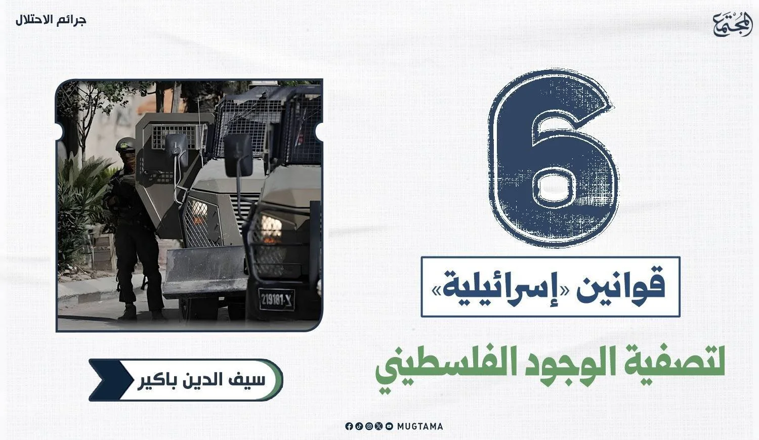 6 قوانين «إسرائيلية» لتصفية الوجود الفلسطيني