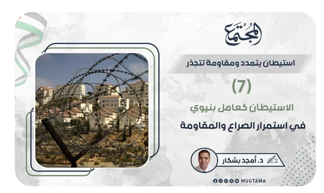 الاستيطان كعامل بنيوي في استمرار الصراع والمقاومة