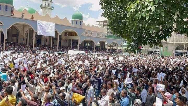 جانب من احتجاجات مسلمي إثيوبيا